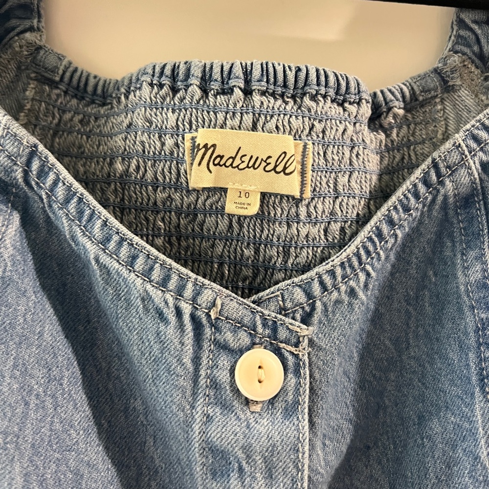 Madewell Puff sleeve mini denim dress